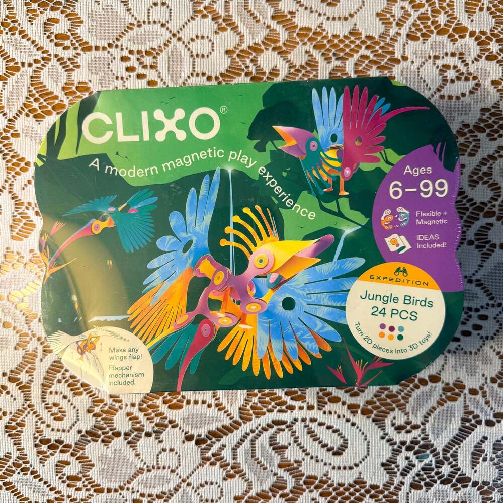 CLIXO Jungle Birds 24 Piece Magnetic Building Toy STEM Creative Play Ages 6+